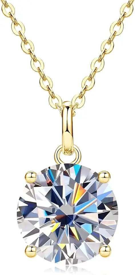 1-2CT Moissanite 4-Prong Pendant Necklace for Women