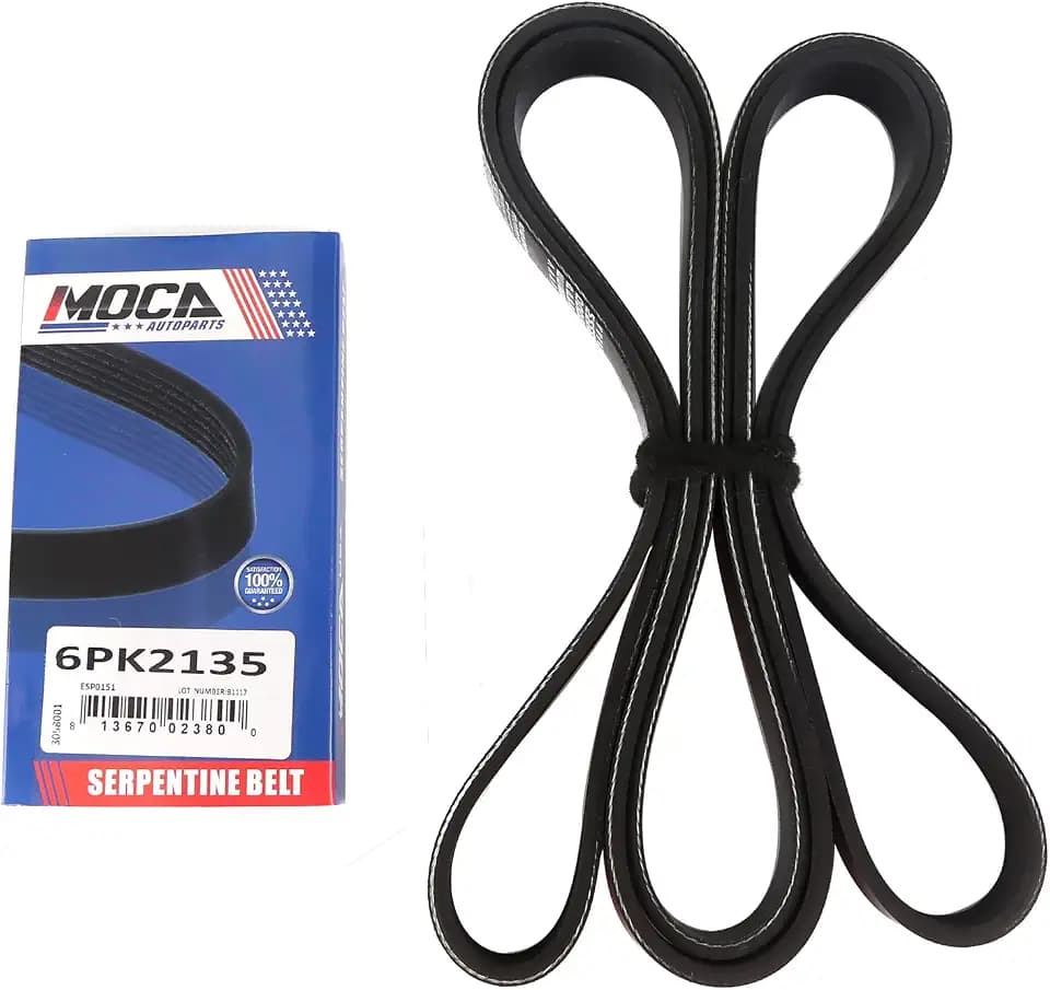 MOCA EPDM 6PK2135 Serpentine Belt Fits 04-06 for Acura MDX & 04-08 for Acura RL & 05-08 for Honda Odyssey 3.5L & for Ford F-150 05-08 5.4L & 05-06 for Mazda Tribute 3.0L 3.5L 4.6L 5.4L