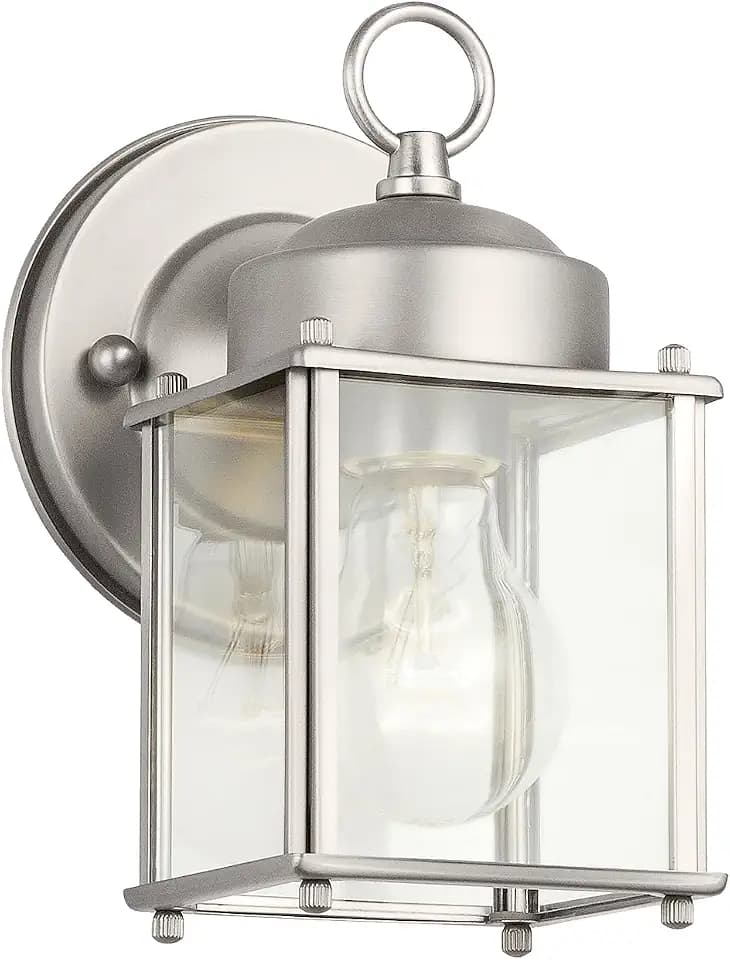 Kichler New Street Outdoor Wall Sconce Light, Stainless Steel