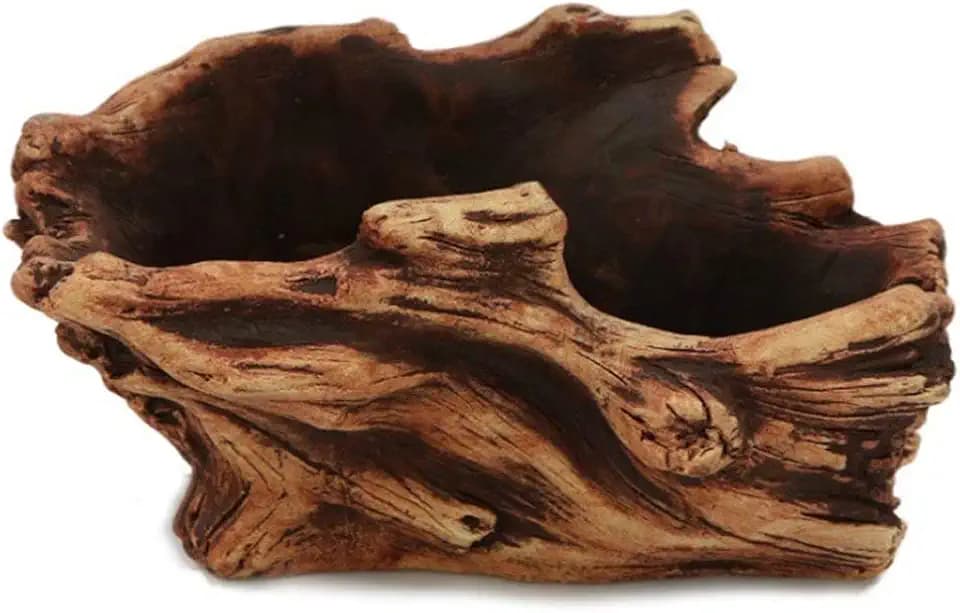 Dahlia Driftwood Stump Log Concrete Planter/Succulent Pot/Plant Pot, 8.2L x 5.9W