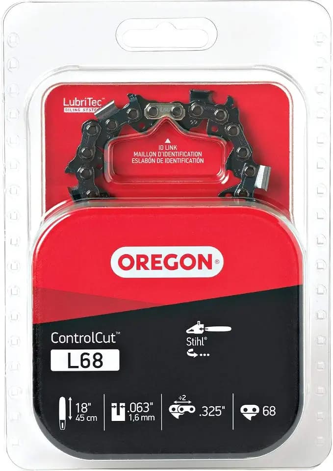 Oregon Chainsaw Chain for 18" Bar, .325" Pitch, .063" Gauge, 68 Drive Links