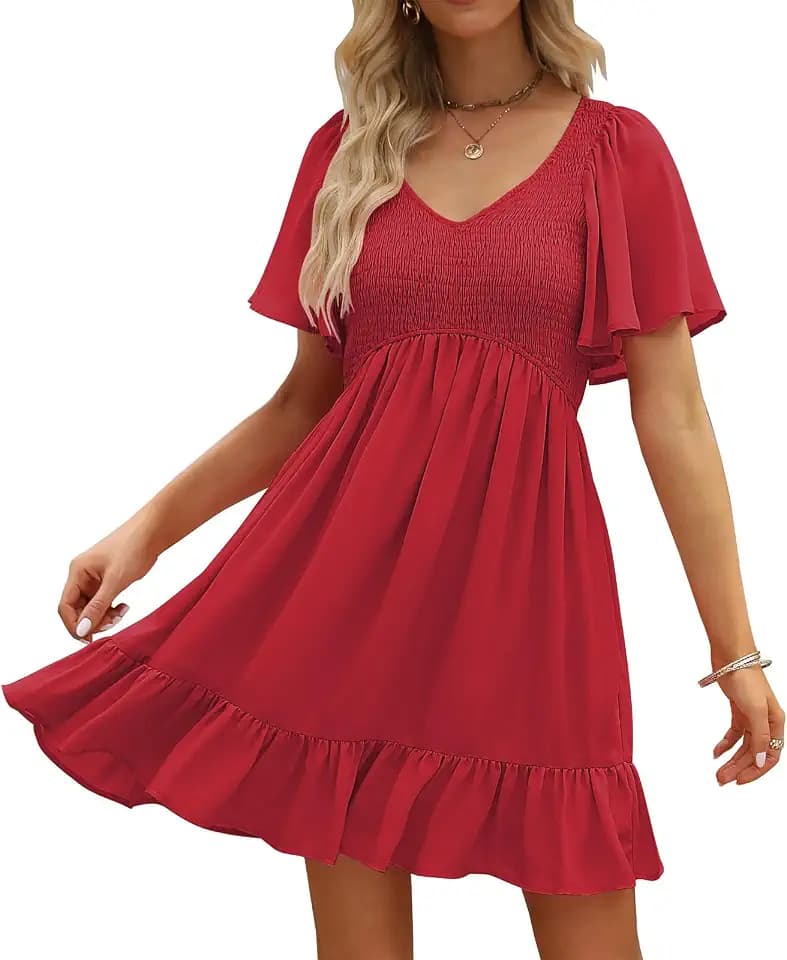 LILLUSORY Womens Flowy Casual Mini Dresses 2026 Summer Graduation Dress