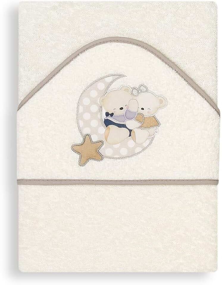 Interbaby 01145-05 Baby Kapuzenbadetuch OSITO AMOROSO beige, Beige