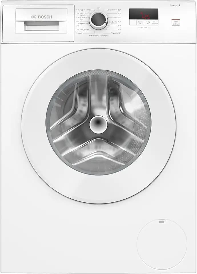 Bosch Serie 2 Waschmaschine 7 kg 1400 UpM Nachlegefunktion WGE02420 | Active Water Plus Sensortechnik, verschleißfreier bürstenloser Motor, schonende Vario Trommel, kurze Express-Programme