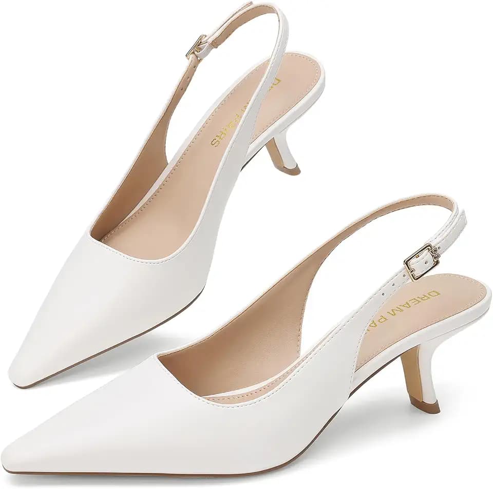 DREAM PAIRS Slingback Kitten Heels Pumps