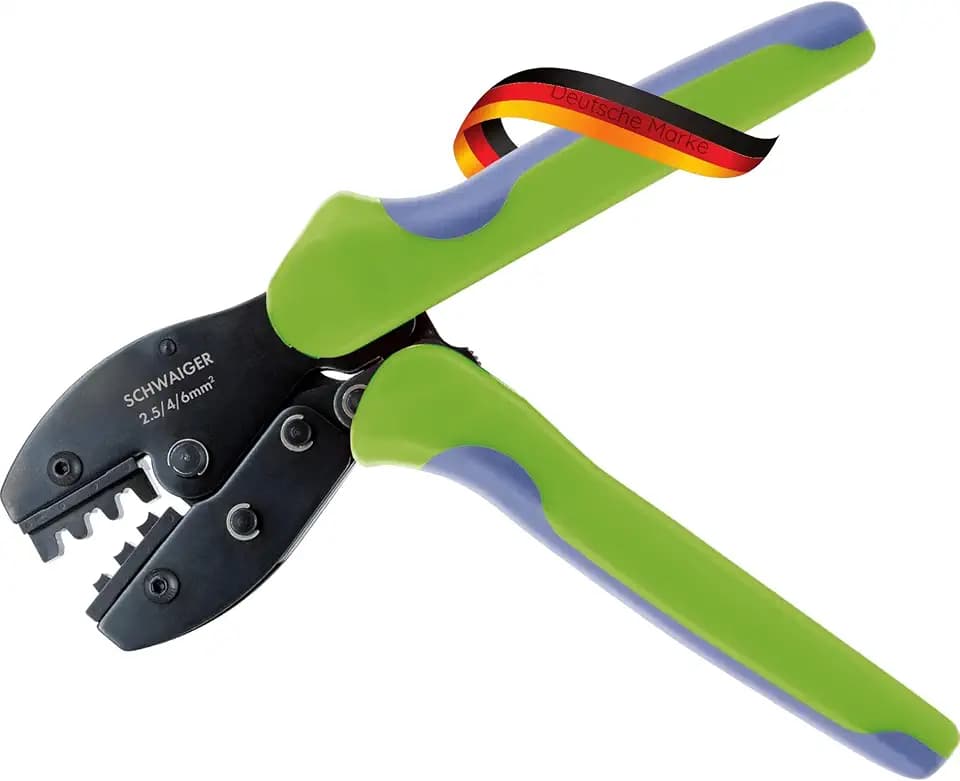 SCHWAIGER SOZG0100 Crimpzange Solarstecker Werkzeug Solarmodulanschluss Solarstecker-Verbindung Zange Solarkabel-Werkzeug Photovoiltaik-Kabel-Zange Solarpanel-Anschluss Balkonkraftwerk-Werkzeug