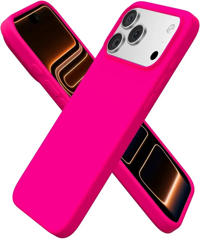 ORNARTO for iPhone 17 Pro Max Case, Liquid Silicone, Hot Pink