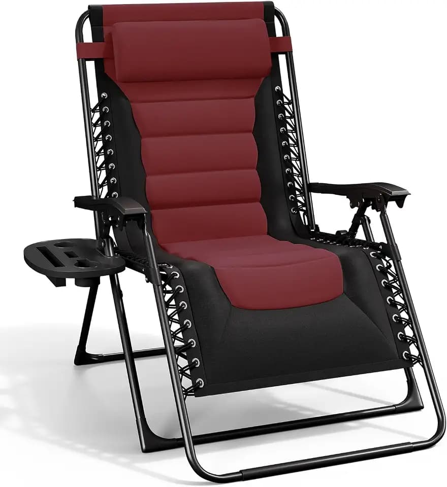 Nestl Padded Oversized Zero Gravity Chair, XL Folding Outdoor Lounge Chair