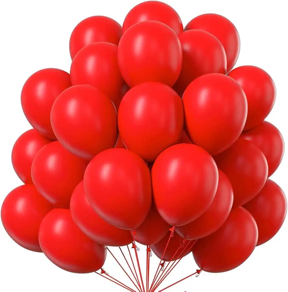 50x Luftballons rot - Ø 35 cm für Geburtstag & Hochzeit & Party & Kindergeburtstag - Luft & Helium als Dekoration