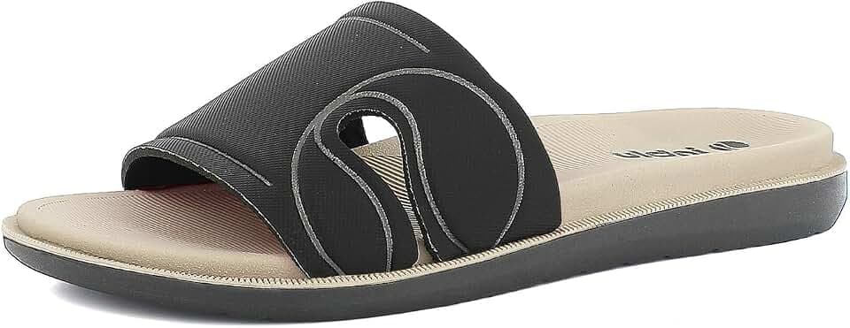 inblu Damen Ciabatte Donna A Fascia Colorata Con Disegno Logo Inblu, Suola Dual DensityHausschuh
