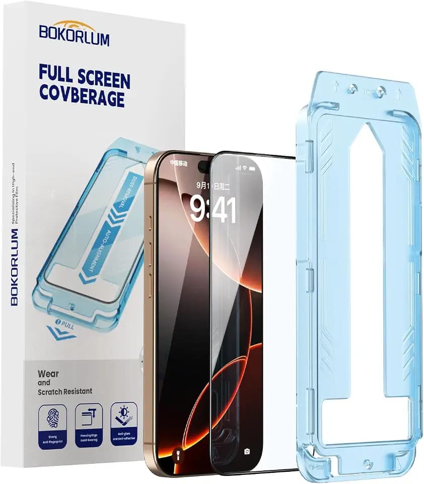 2 Pack for iPhone 14 Pro Tempered Glass Screen Protector,Military Grade Shatterproof,9H+Hardness,Full Coverage,Anti-Fingerprint,No Bubble, Easy Installation