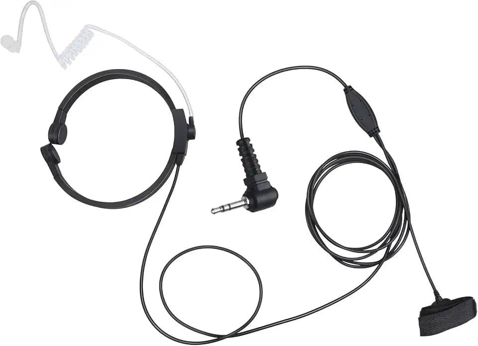 Tactical Throat Mics with PTT Earpiece Headset Throat Microphones for Motorola Talkabout Radio T100 T200 T200TP T260 T260TP T265 T380 T400 T460 T600 T605 T605 T800 MH230R MR350R MT350R MS350R