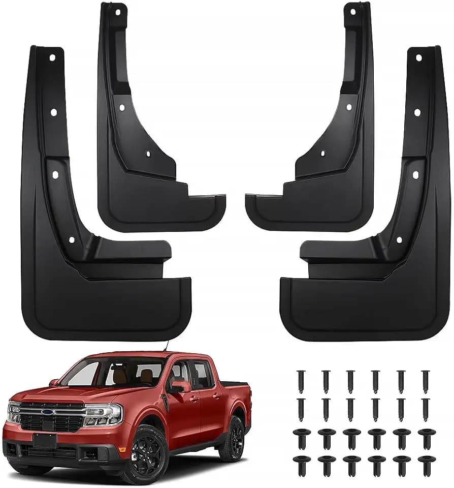 Peleus Upgraded Mud Flaps for Ford Maverick 2024 2023 2022 Aerodynamic Mud Flaps for Pickup Trucks All Weather Splash Guards Fenders for 2024 Ford Maverick Accessories Set of 4 Mud Guards Mudflaps