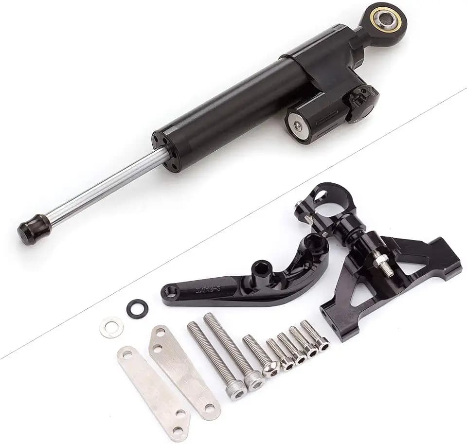 For Ninja ZX14R ZZR1400 ZX-14R 2006...-2016 2017 2018 2019 2020 2021 2022 2023 Motorcycle Steering Damper Stabilizer Buffer Control Bar With Mounting Bracket Support Kit Full Set