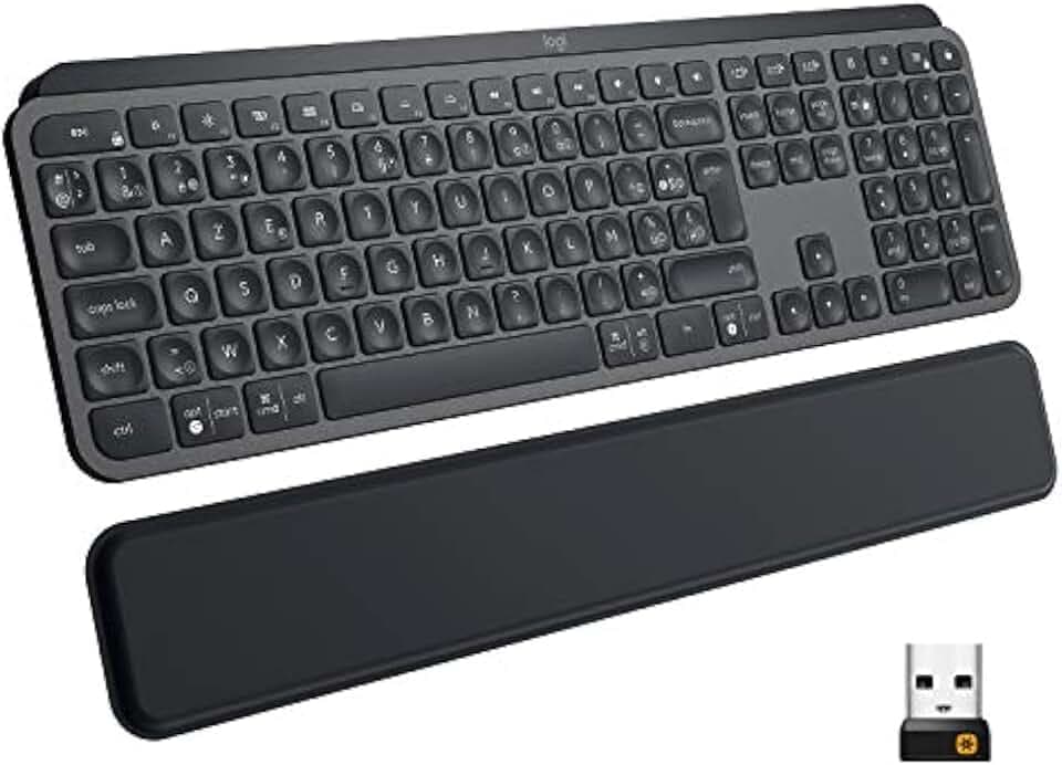 Logitech MX Keys Plus kabellose beleuchtete Tastatur mit Handballenauflage