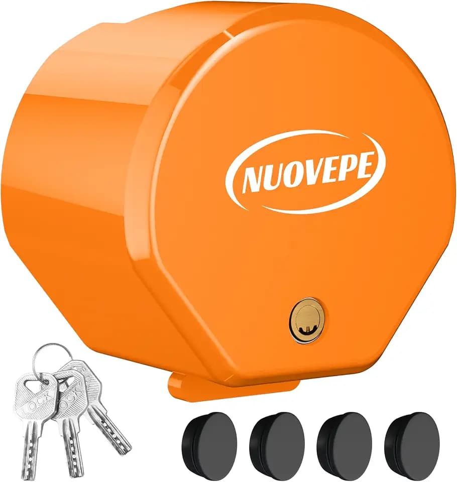 Heavy Duty Anti Theft Trailer Lock, Universal Fit 1-7/8", 2" and 2-5/16" Couplers, Reinforced Solid Steel Tow Lock for Trailer Tongue, Hitch Lock for RV, Cargo, Boat, Camper, Utility (Orange)