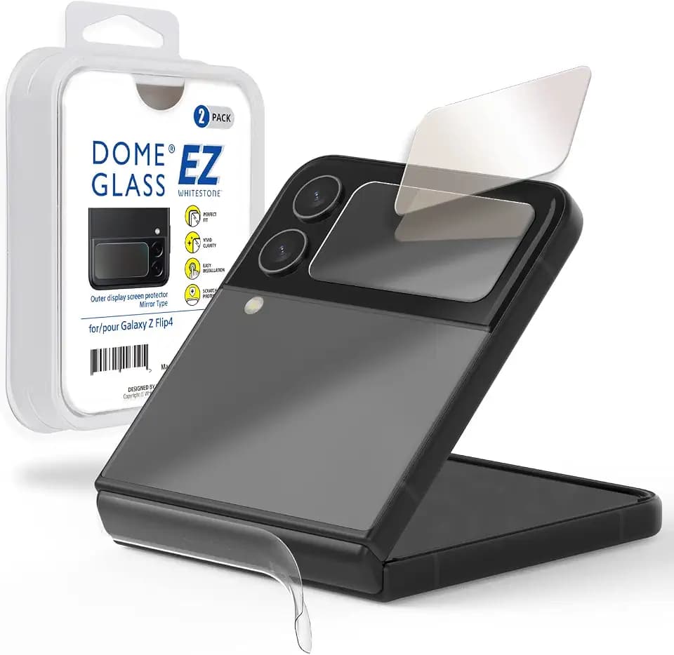 DOME GLASS Whitestone EZ Glas für Galaxy Z Flip 4 2022, [2er Pack]