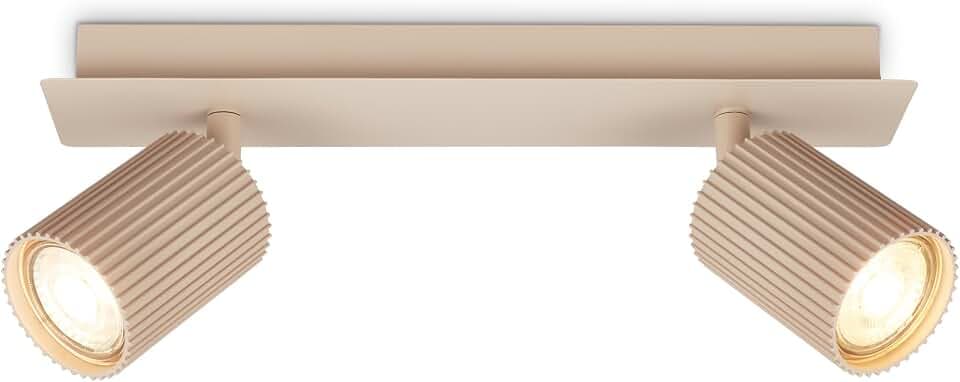 BRILONER - Deckenlampe schwenkbar, GU10 Fassung, max. 9W, Deckenstrahler, Deckenleuchte, Lampe, Wohnzimmerlampe, Schlafzimmerlampe, Küchenlampe, Deckenbeleuchtung, 32 cm, Beige