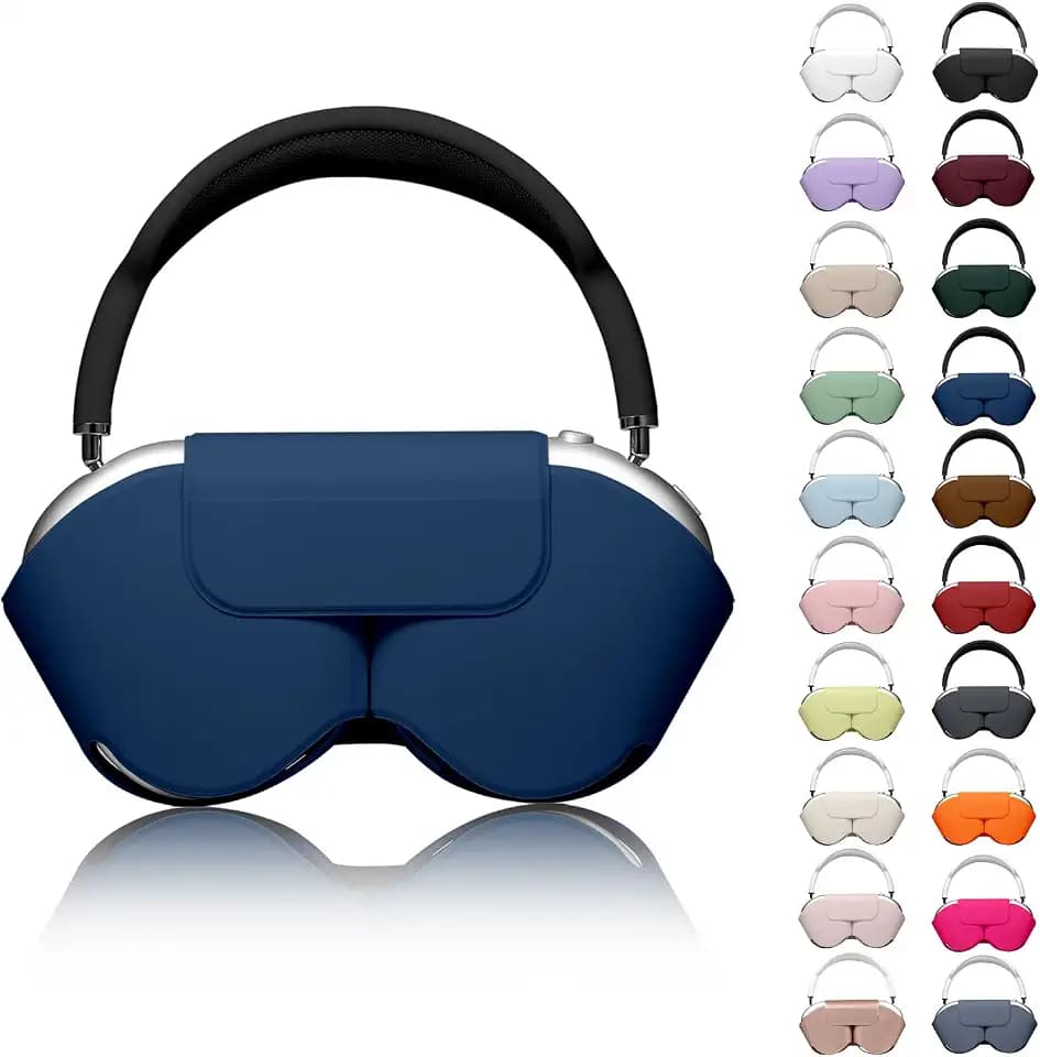 for Apple Airpods Max Case,Headphones Protective Case for AirPod Max Supports Sleep Mode, Anti-Scratch and Anti-Dust,Airpod Pro Max by PU Leather,Dark Blue 2