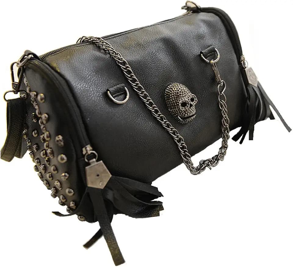 Fivelove Women Top Handle Shoulder Bag Personality Rivet Satchel Tote Middle Size Handbag Purse Bag