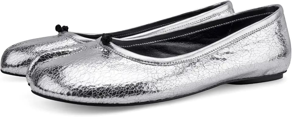 VBDB Tabi Ballet Flats Shoes for Women Rounde Toe Wide Width Split Toe Low Heel Comfortable Flats Shoes