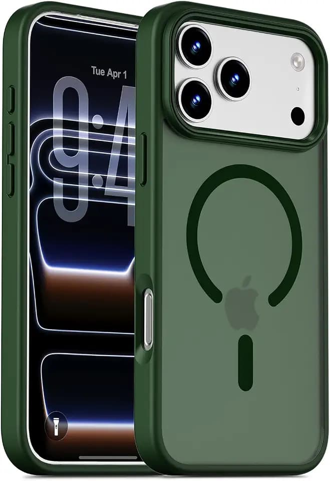 Magnetic for iPhone 17 Pro Max Case, Translucent Matte, Green