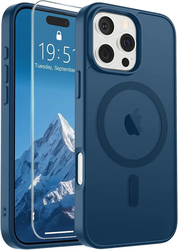 SUPFINE Magnetic for iPhone 16 Pro Case Deep Blue