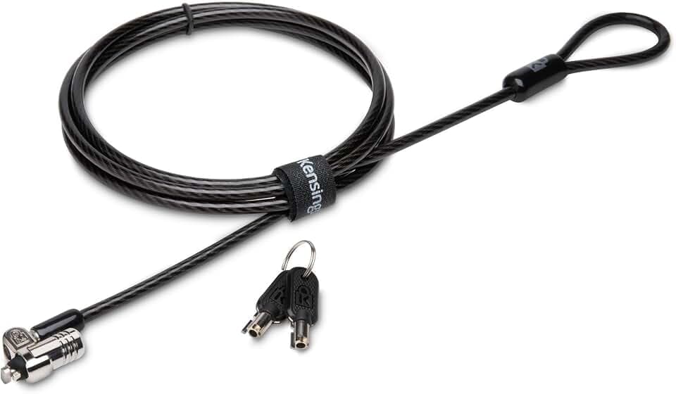 Kensington MicroSaver 2.0 Laptopschloss, Karbonstahlkabel 1,8 m lang, Starker Schließkopf mit 10 mm Durchmesser und T-Bar-Schließmechanismus , K65020EU