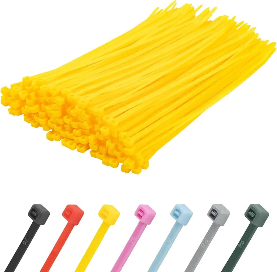 8 Inch Yellow Zip Ties 500 Pack Cable Ties 45 LBS