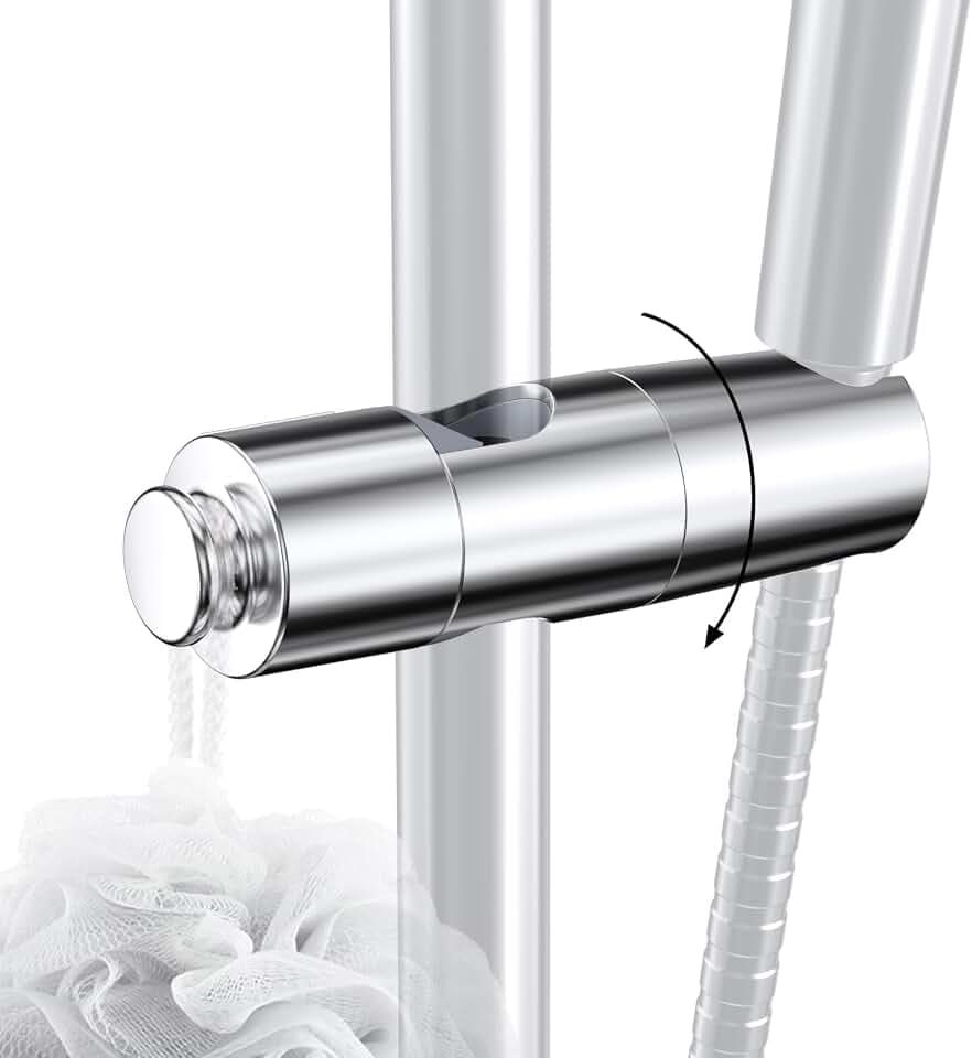 Hibbent Adjustable Handheld Shower Head Holder for Slide Bar, Silver