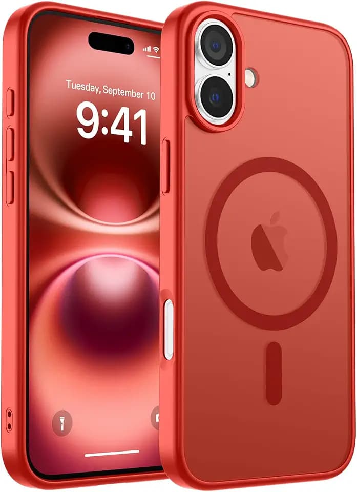 zapica Magnetic for iPhone 16 Plus Case, Red