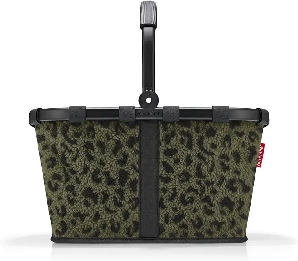 reisenthel carrybag teddy leo olive – Stabiler Einkaufskorb mit viel Stauraum und praktischer Innentasche – Elegantes und wasserabweisendes Design