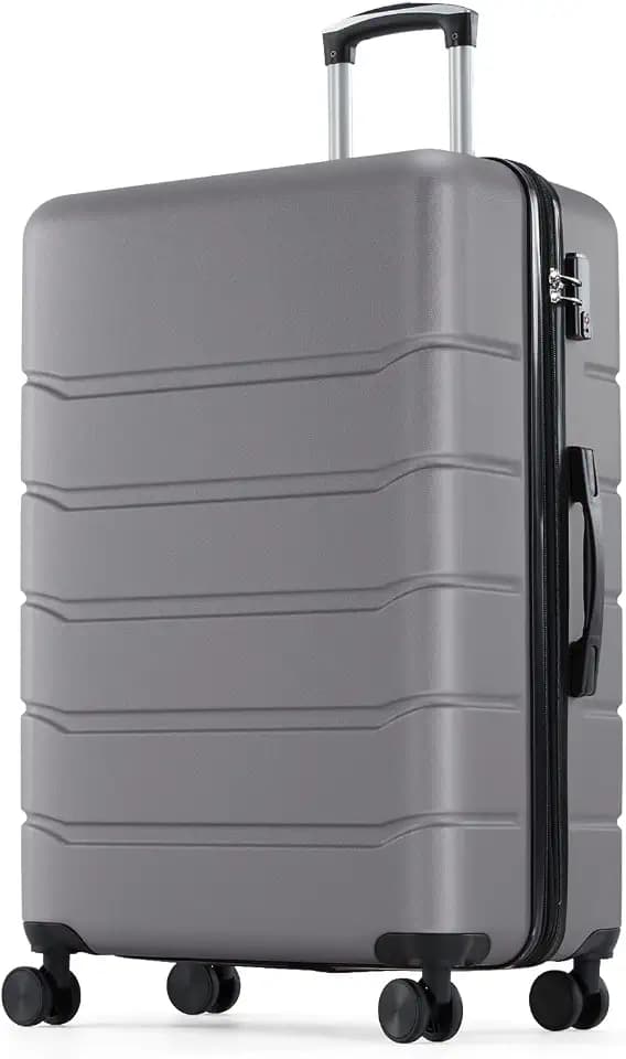 Sweetcrispy 24 Inch Checked Luggage, Suitcase with Spinner Wheels