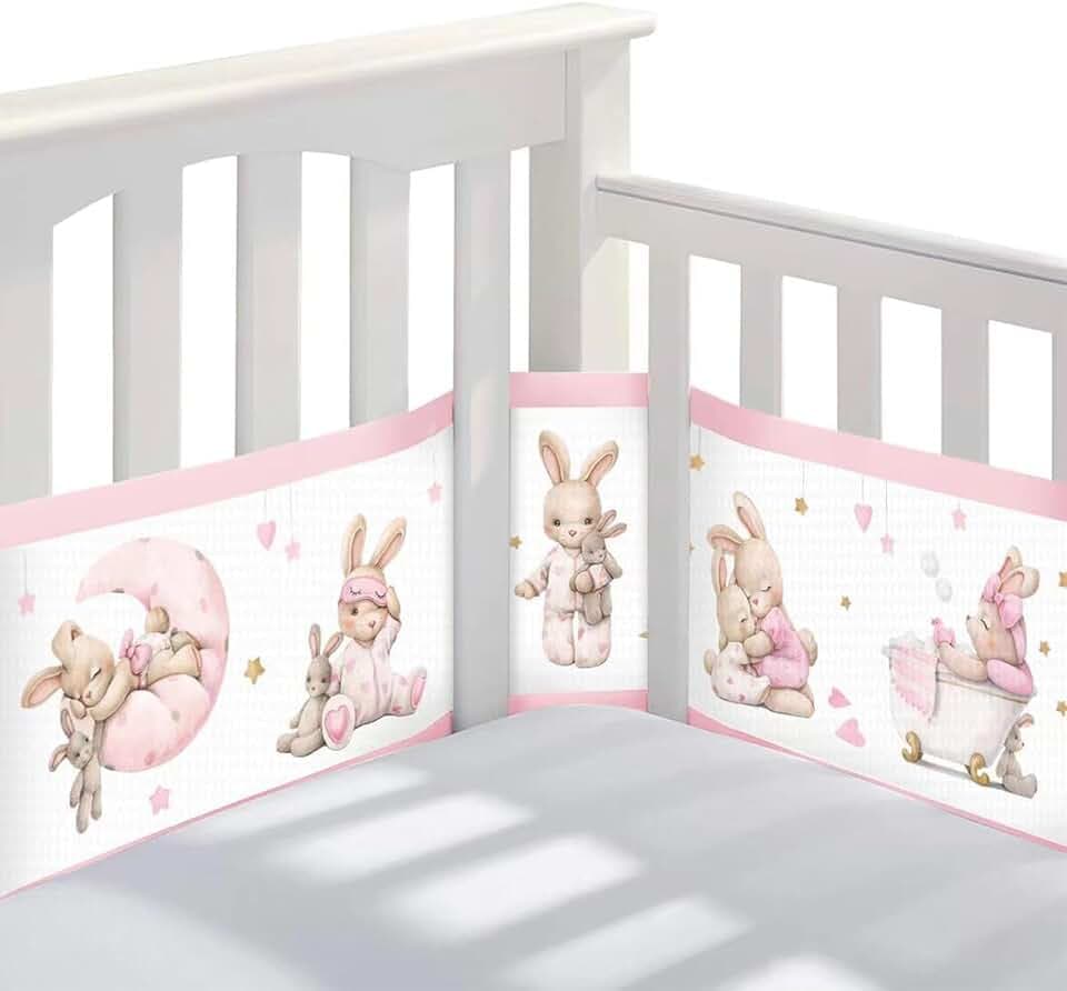 2 Stück Bettumrandung Babybett,Waschbarer,340cmx30cm + 160cmx30cm