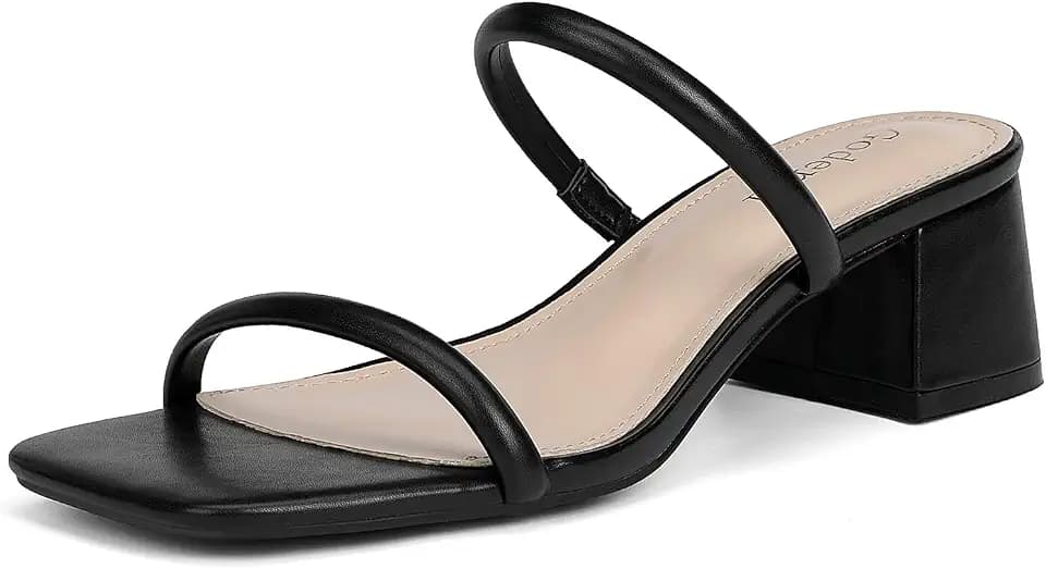 Goderci Women's Chunky Block Low Heeled Sandals