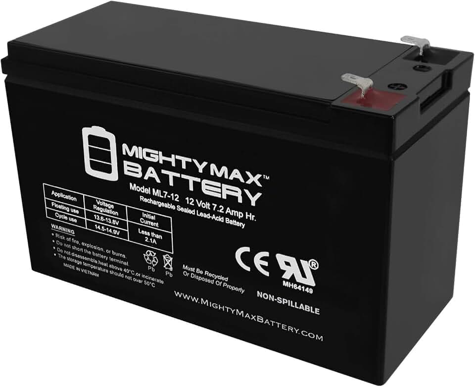 Mighty Max Battery ML7-12 - 12V 7.2AH Replacement UPS Battery for APC Back-UPS-550 BE550G
