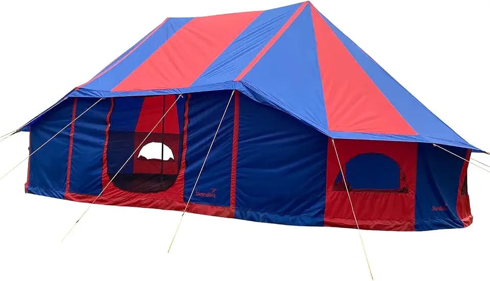 Skandika Eventzelt Morsom für bis zu 22 Personen | Großes Partyzelt mit eingenähtem Zeltboden, Tipi, 8 x 5 m, 3,5 m Stehhöhe, wasserdicht | Zelt für Camping, Veranstaltungen, Partys, Festzelt