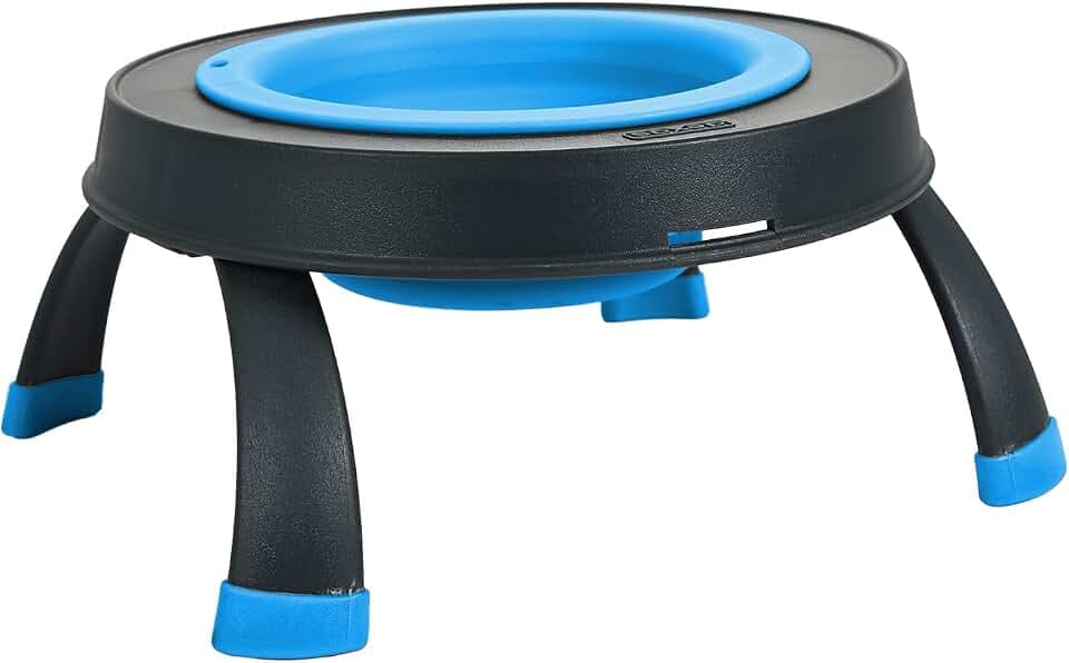 Dexas Pets Einzelner erhöhter Futternapf, I.5 Tassen, Pro Blue, Größe S