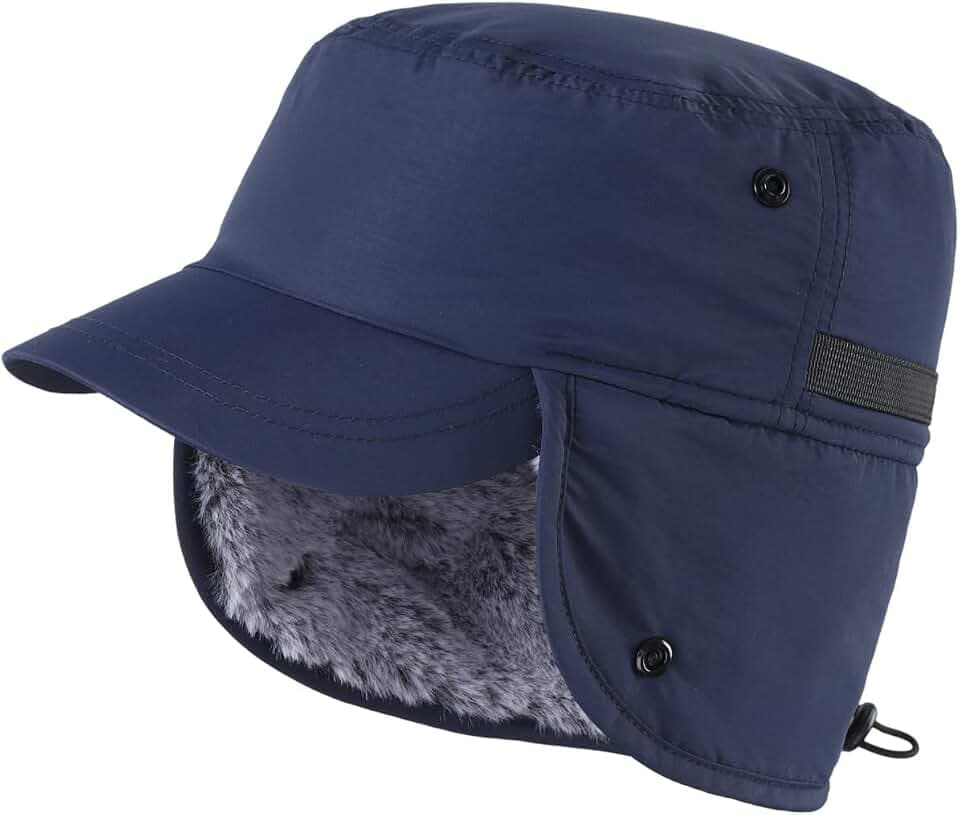 Outdoor Herren Winter Baseball Cap mit Visier Warm Earflap Hut Trapper Jagd Hut