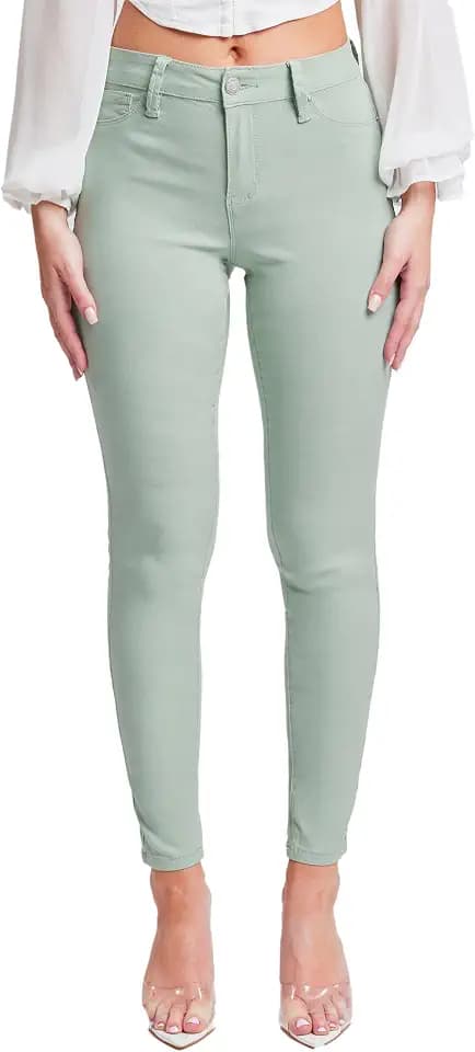YMI Women's Hyperstretch Skinny Work Casual Mid-Rise Pants