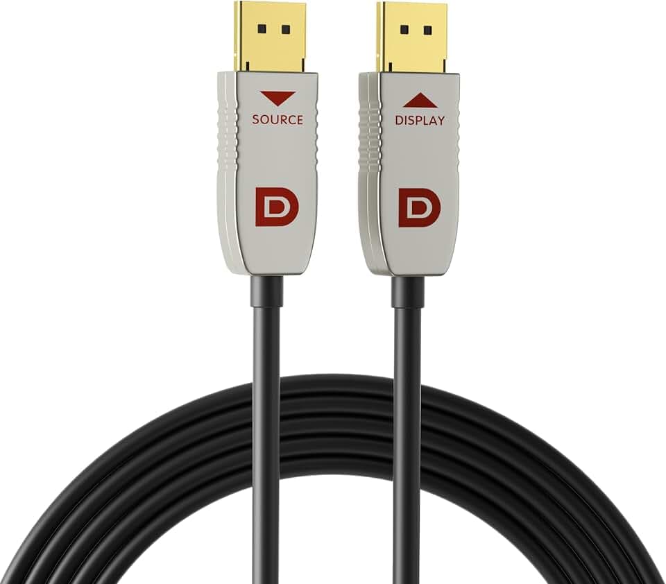 RUIPRO 8K DisplayPort 1.4 Fiber Optic Cable, 32.4Gbps, HDR DSC 1.2a, 33ft