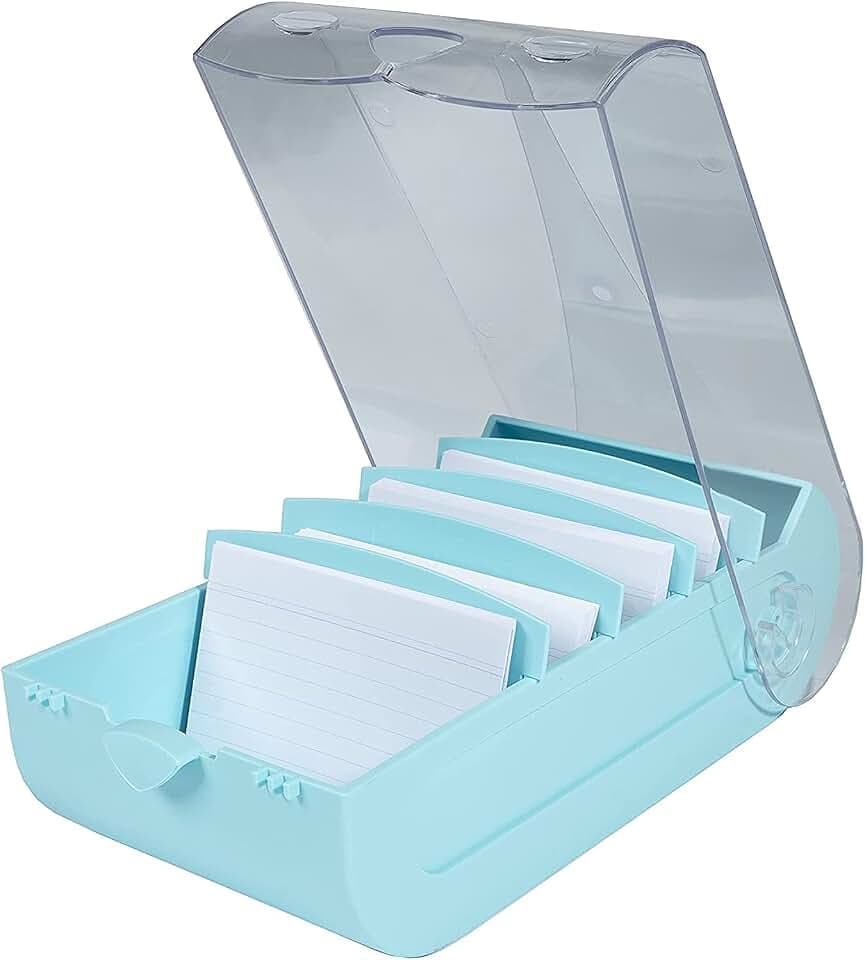 Exacompta 5336323D Lernkartei Bunnybox Pastellgrün DIN A8 quer inklusive 100 Karteikarten. Originelle Karteikartenbox zum einfachen Vokabeln lernen dank 5-Fächer-Lernsystem für 600 Karteikarten