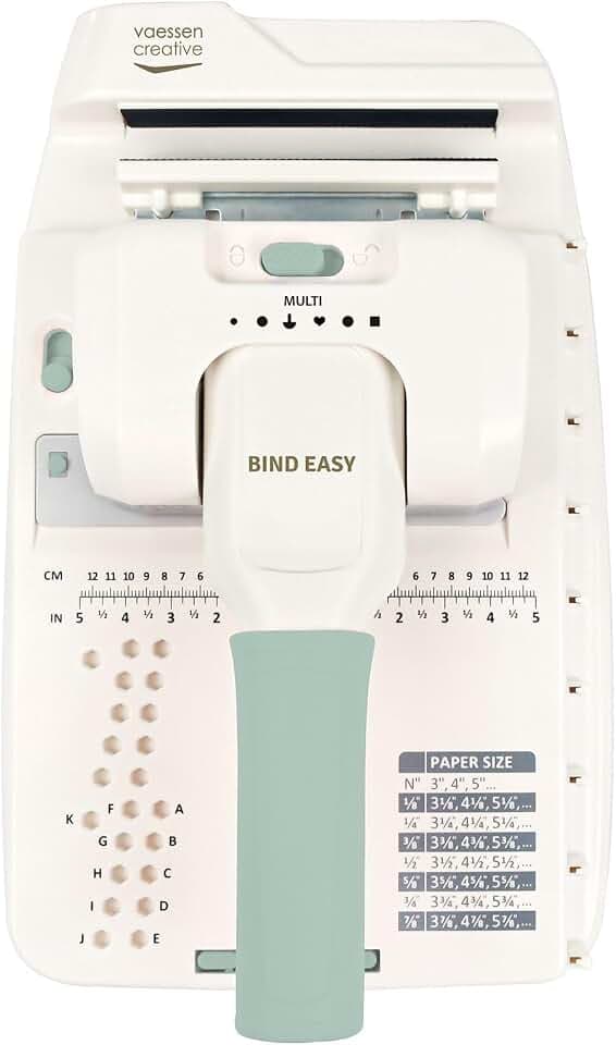 Vaessen Creative Bind Easy Bindegerät Set 10 St. – Drahtbindemaschine mit Drahtkämme, Bindescheiben & Stanzkartuschen – für Notizbücher, Fotoalben und Journals