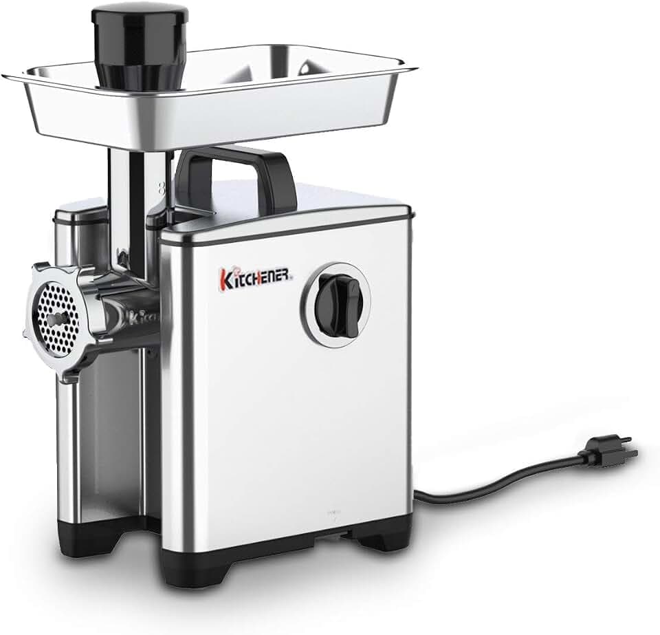 Kitchener Elektrischer Fleischwolf, 370-W-Motor, Edelstahl, 230-V-Betrieb