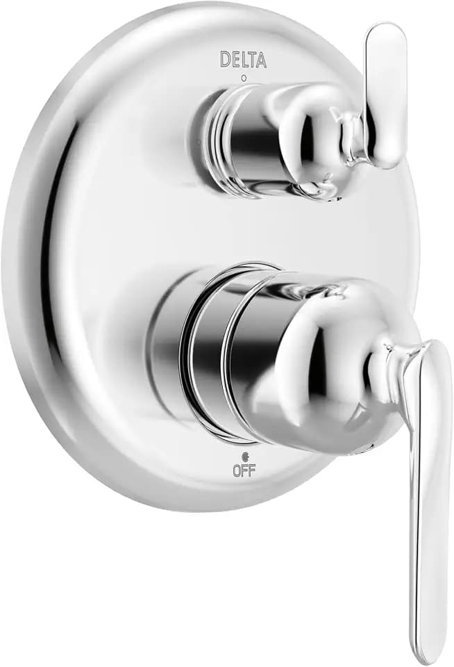 Delta Bonacci Single-Function Shower Handle Trim Kit with 3-Way Integrated Diverter, Chrome Shower System Valve with Diverter, Lumicoat Chrome T24845-PR (Valve Not Included)