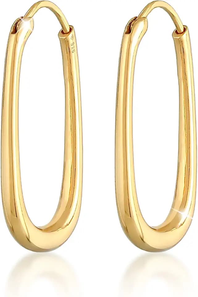 Elli Ohrringe Damen Creolen Oval Elegant Zeitlos Basic 925 Silber