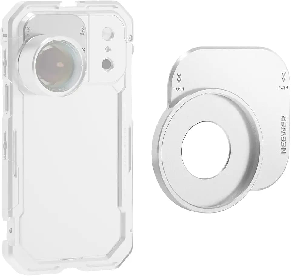 NEEWER 37mm Filter Lens Backplate for PA143/PA144 Phone Cage Only, Quick Release Video Rig Mobile Camera Photography Accessories Compatible with iPhone 17 Pro 17 Pro Max Beastgrip, PA152 (Silver)