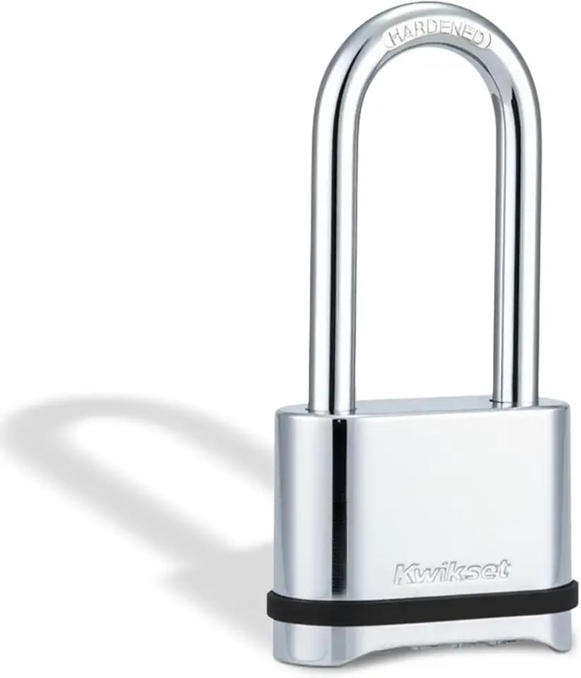 Kwikset Zinc Resettable 4-Digit Combination Padlock, 1-Pack, Silver