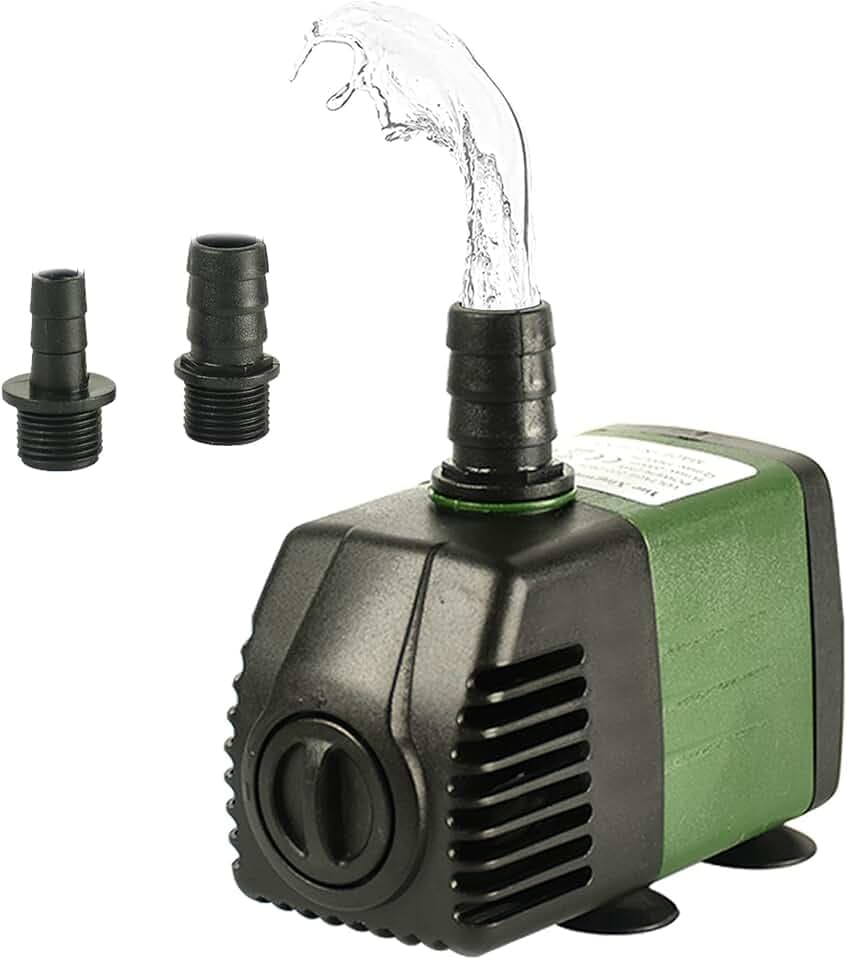 Tauchwasserpumpe, Mini-Tauchpumpe, 25 W, 1500 l/h, AC220 – 240 V, mit 2 Düsen, Pumpen für Brunnen, Aquarium, Teich, Garten