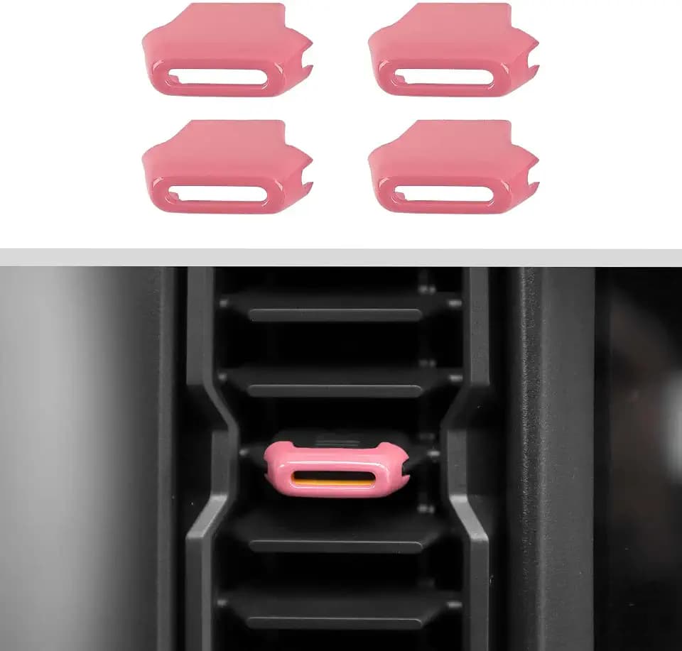 JWWY for Bronco Center Console Air Conditioning Vent Adjustment Device Decoration Cover Trim Compatible with Ford Bronco Interior Accessories 2021-2026+ 4PCS Pink